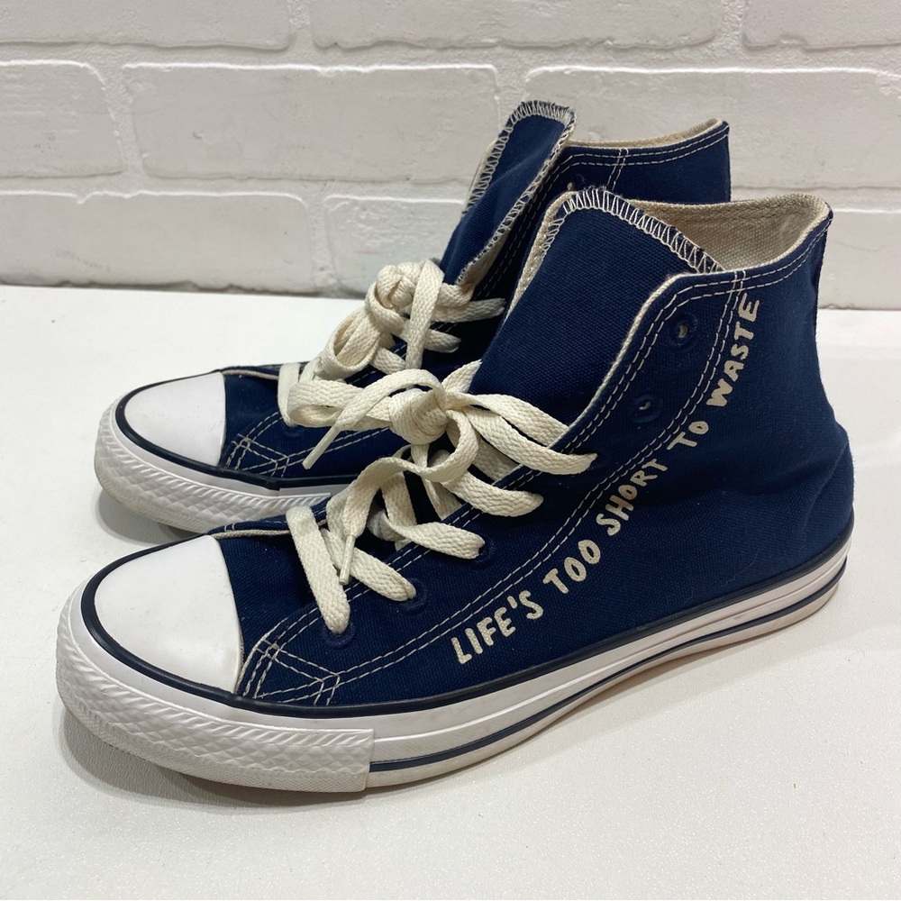 Chuck Taylor All Star High 'Life's Too Short To Waste' 16637C - Size 5.5 / 7.5 - Picture 1 of 7